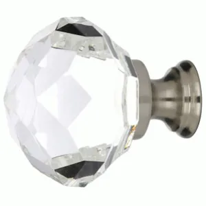 1 3/4 Inch Diamond Wardrobe Knob (Brushed Nickel Finish)