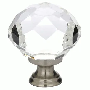 1 3/4 Inch Diamond Wardrobe Knob (Brushed Nickel Finish)