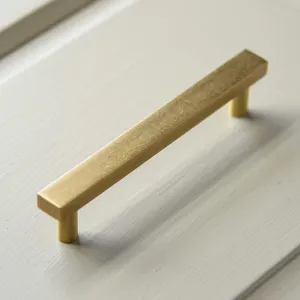 Aged Brass Cuboid Pull Handle