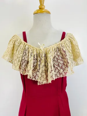 Antique Edwardian Cream Lace Bertha Collar