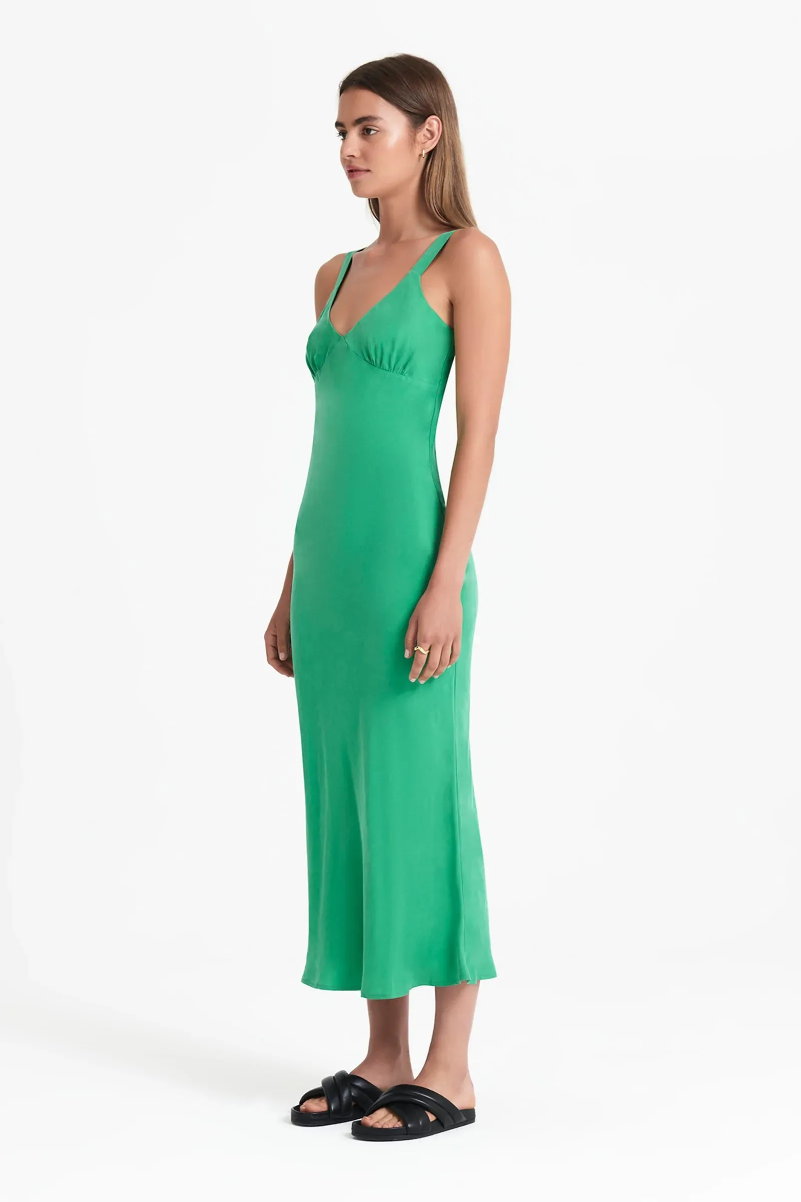 Arianne Cupro Slip Dress- Jade