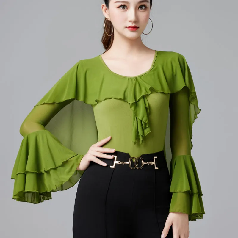 Bell Sleeve Ballroom/Latin Dance Top