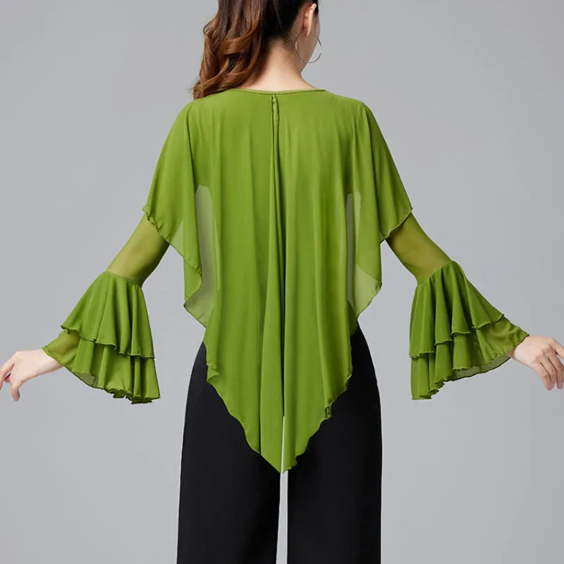 Bell Sleeve Ballroom/Latin Dance Top