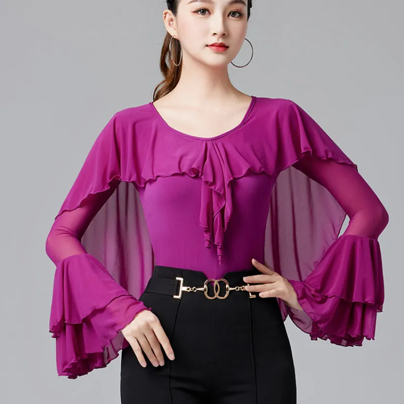 Bell Sleeve Ballroom/Latin Dance Top