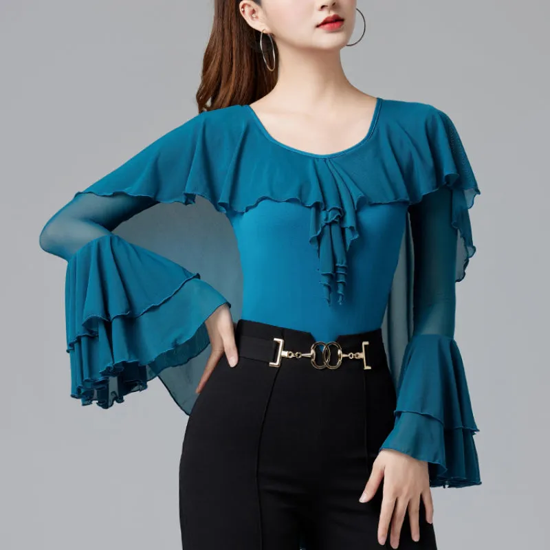 Bell Sleeve Ballroom/Latin Dance Top