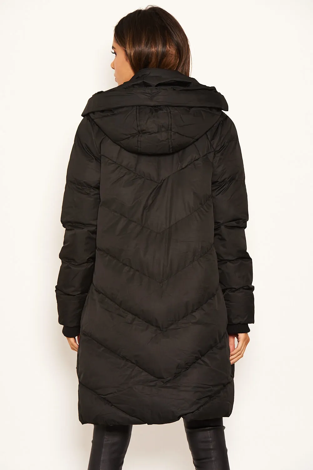 Black Longline Padded Coat