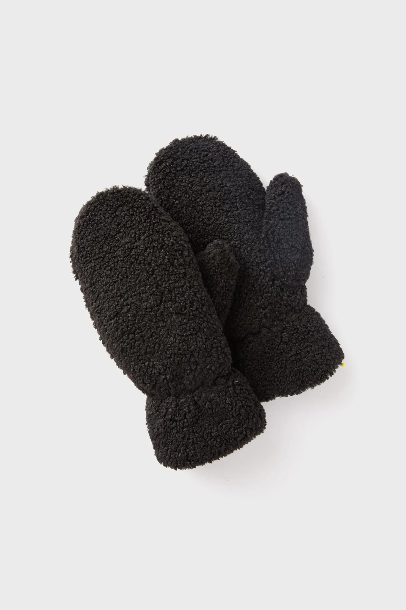 Black Sherpa Teddy Mittens