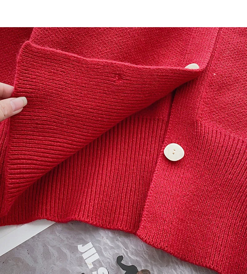 Bow lapel vintage sweater cardigan  6193