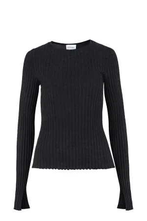 Brera 100% Merino Long-Sleeve Top Black