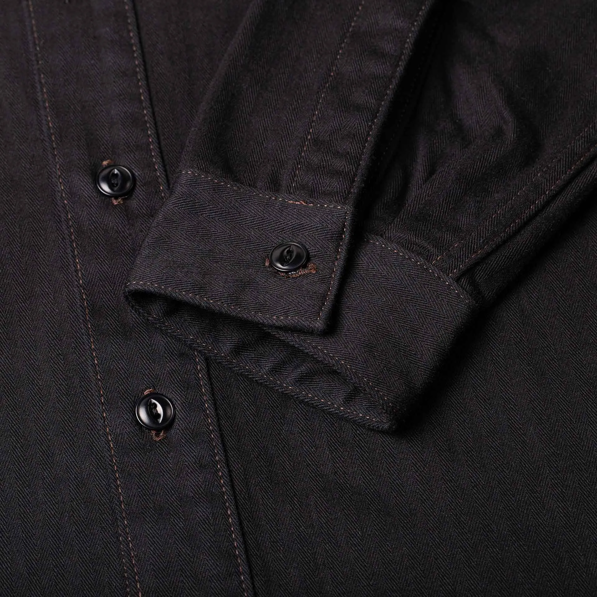 BWS-02 UTILITY SHIRT 8 oz. black herringbone [CORE]