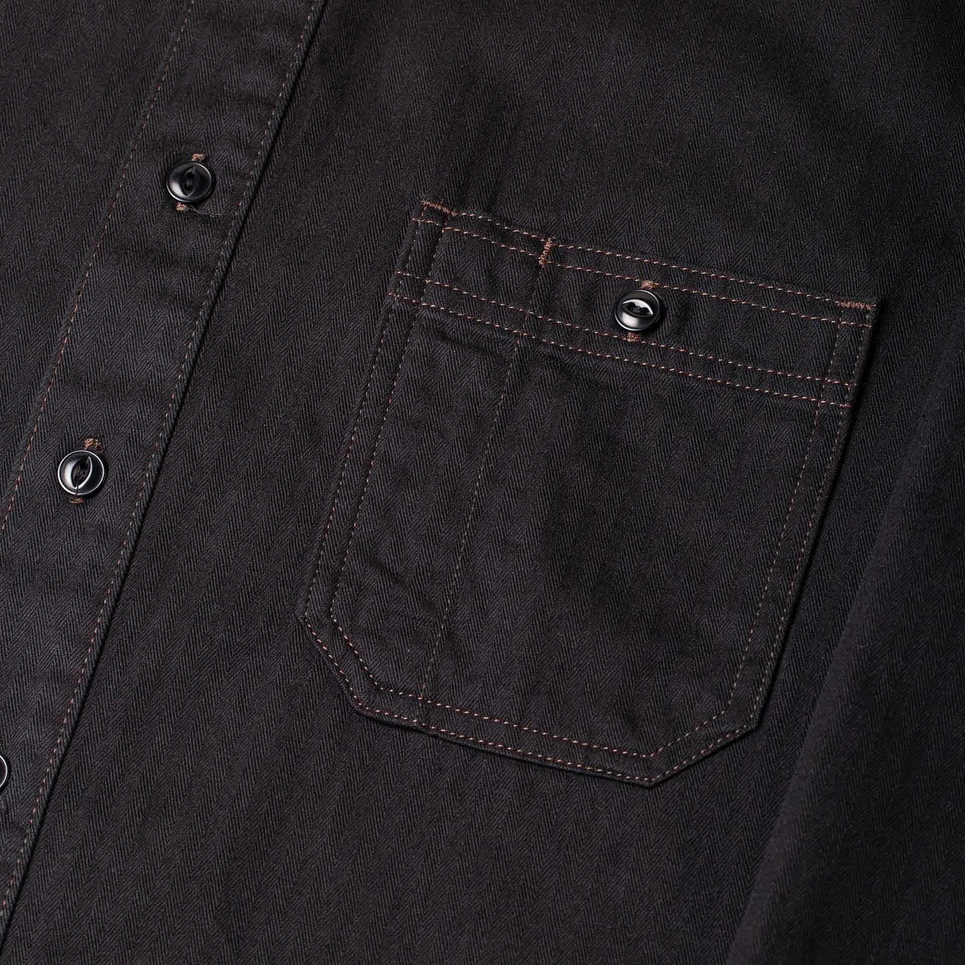 BWS-02 UTILITY SHIRT 8 oz. black herringbone [CORE]