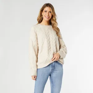 Casper Cable Knit Sweater - Oatmeal Heather