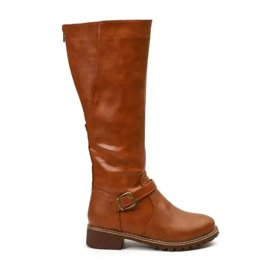 Casual Knee High Vegan Leather Winter Boots for Women | Ideal for Winter & Everyday Wear