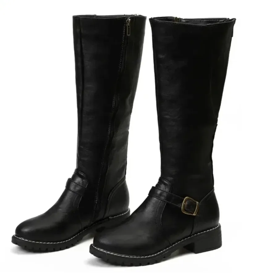 Casual Knee High Vegan Leather Winter Boots for Women | Ideal for Winter & Everyday Wear