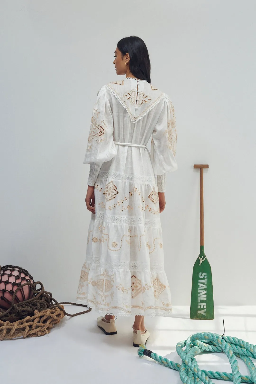 Cecilia Embroidered Midi Dress