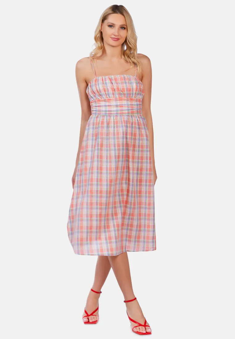 Checkered Midi Dress Slip Dress