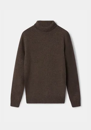 Cocoa Melange Roll Neck Jumper