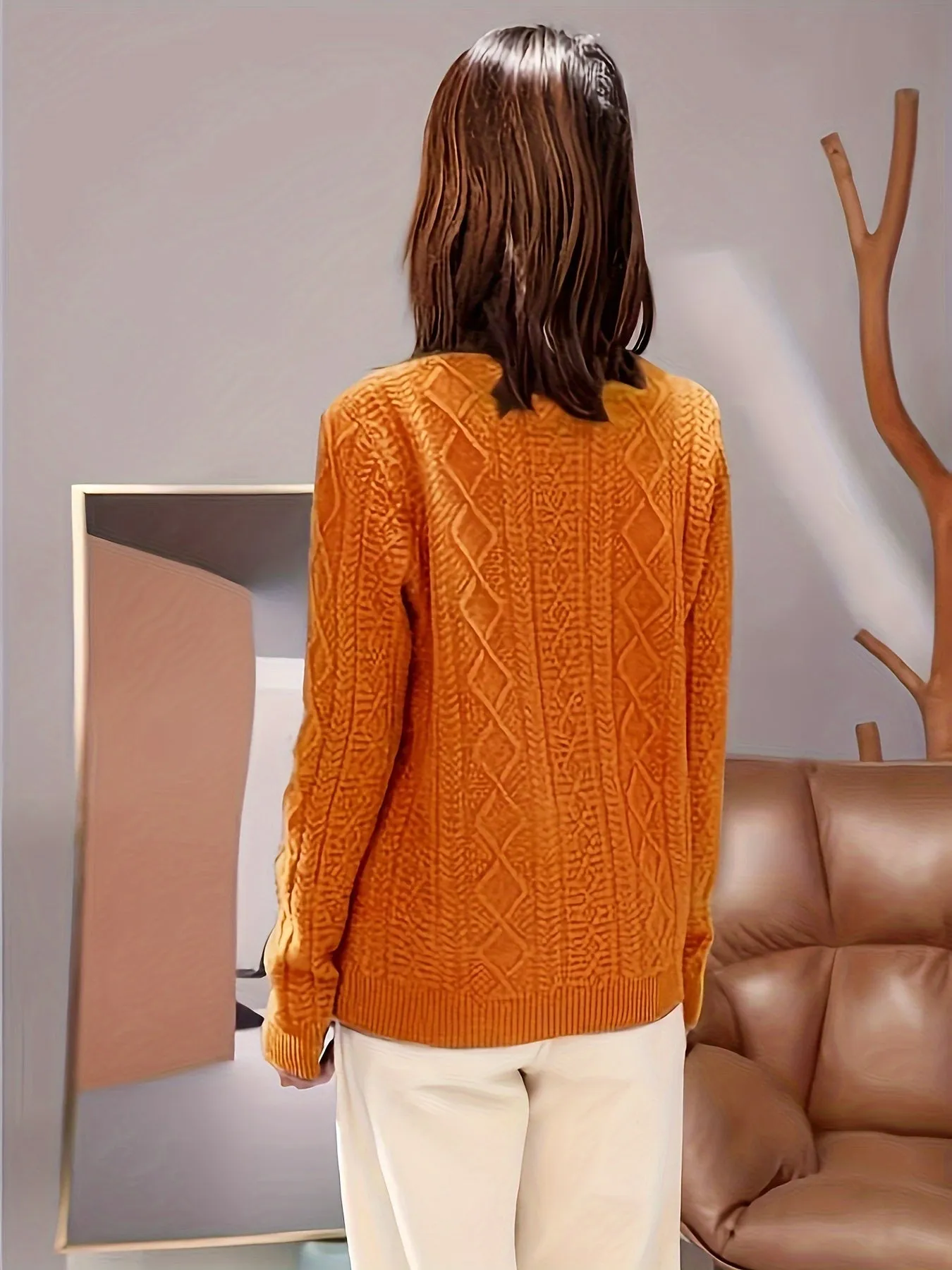 Comfortable Wool Knit Pullover Sweater with Cozy Long Sleeves for Women | Ideal for Winter