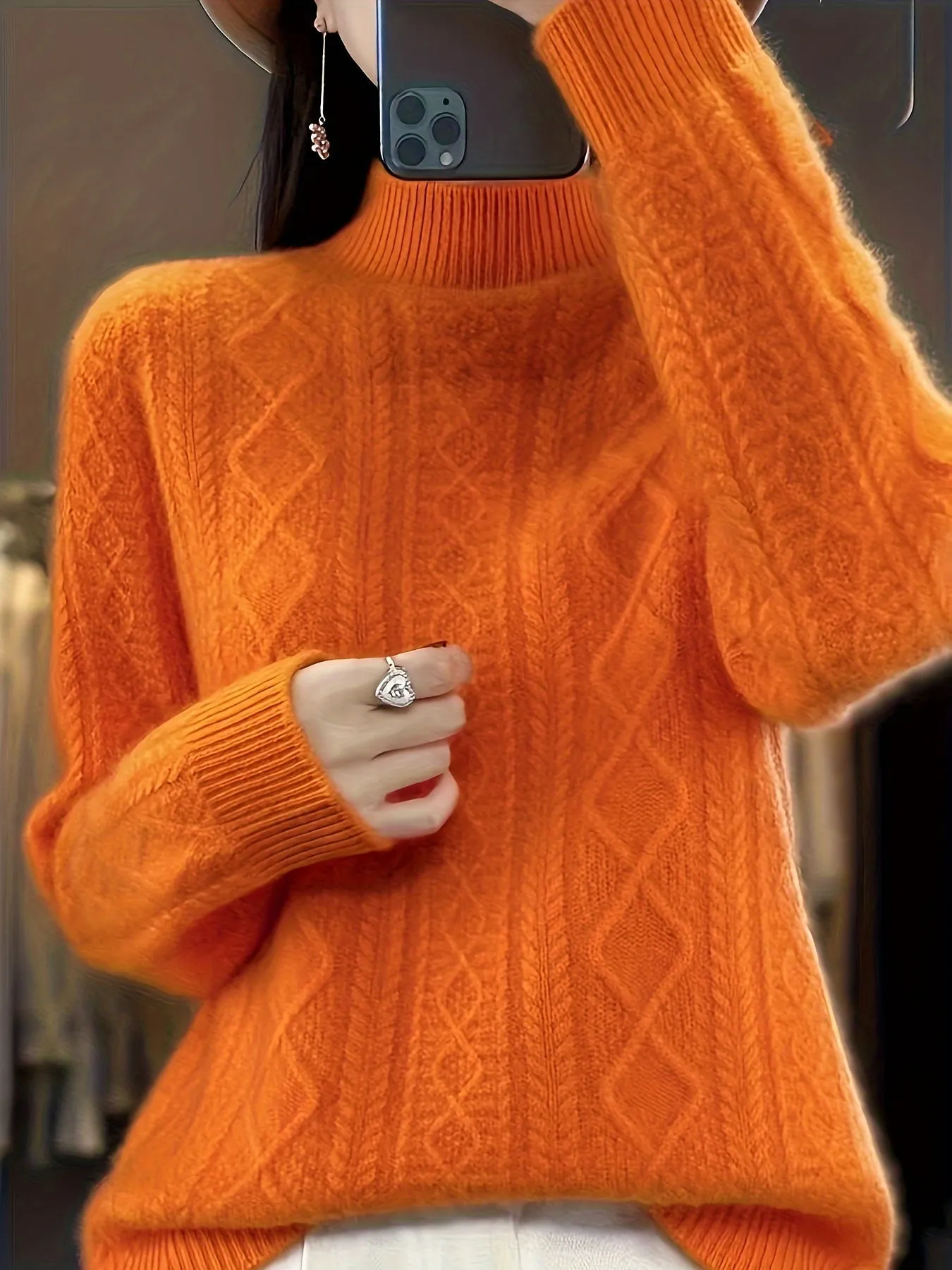 Comfortable Wool Knit Pullover Sweater with Cozy Long Sleeves for Women | Ideal for Winter