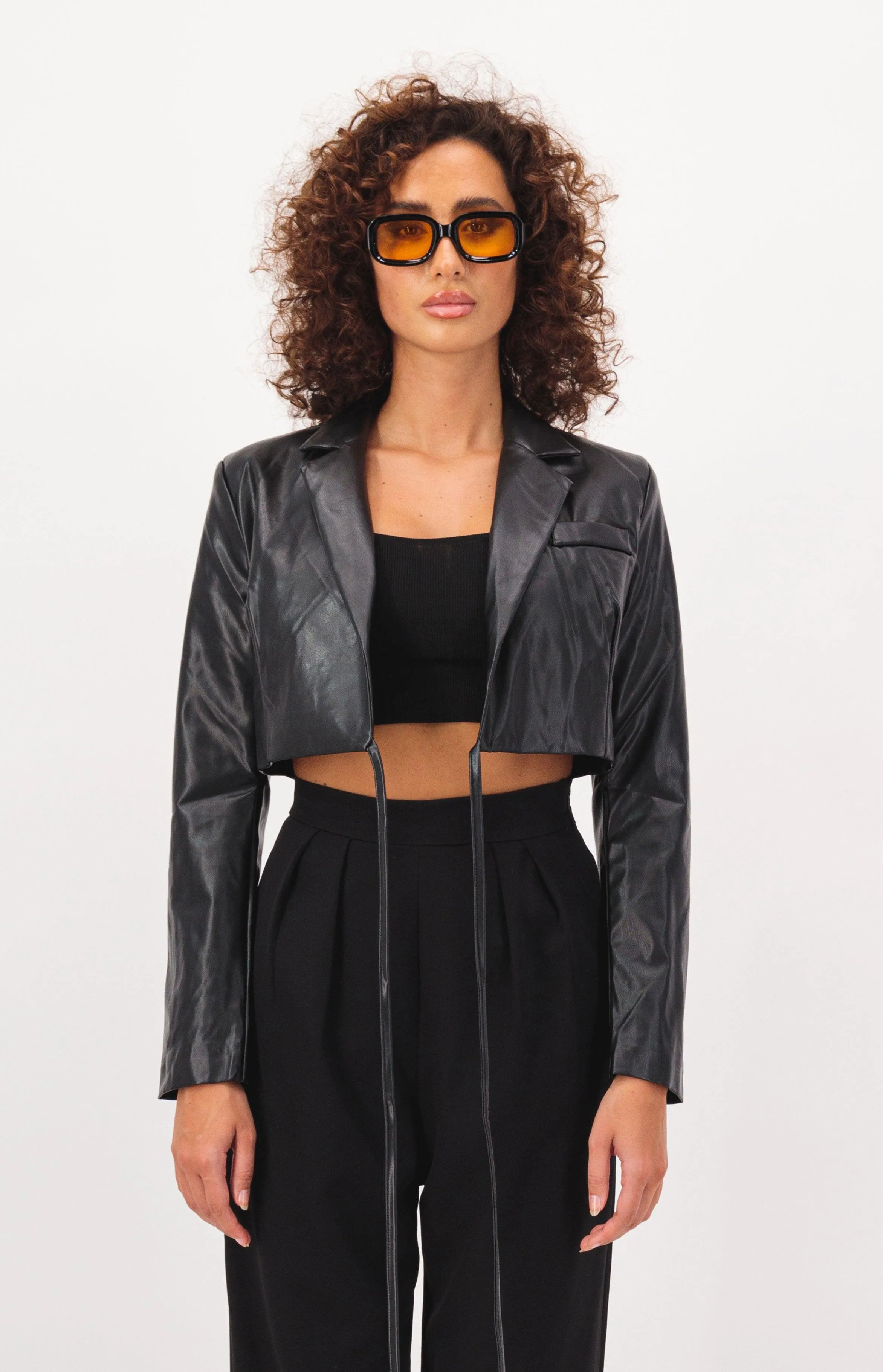 Cropped Leather Jacket