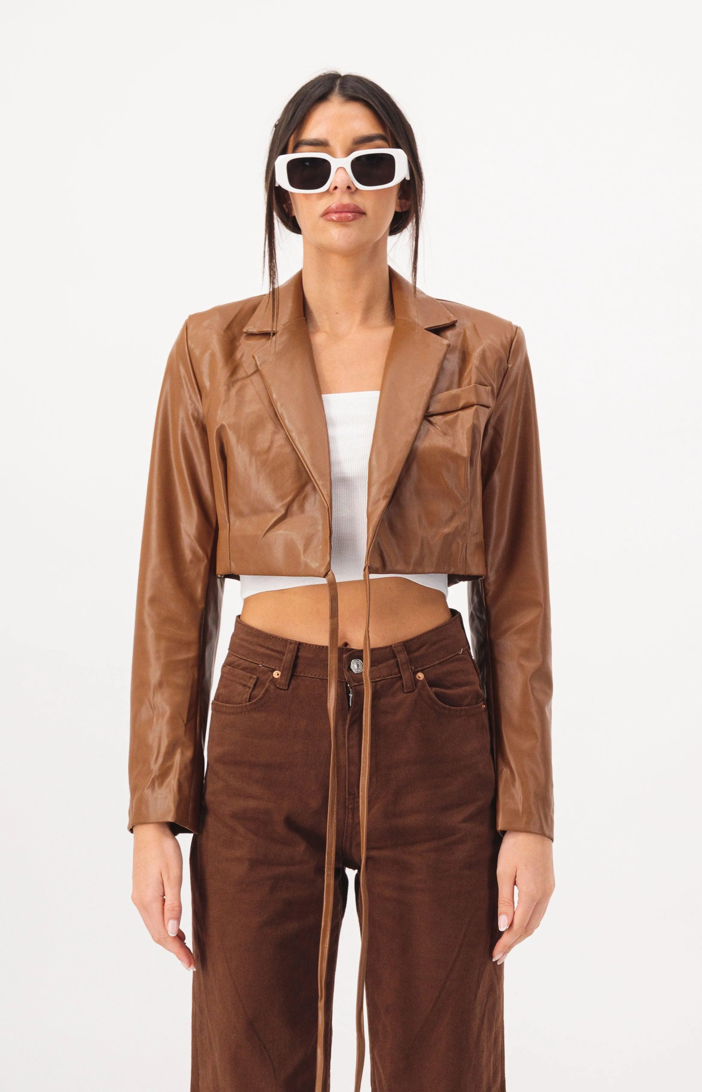 Cropped Leather Jacket