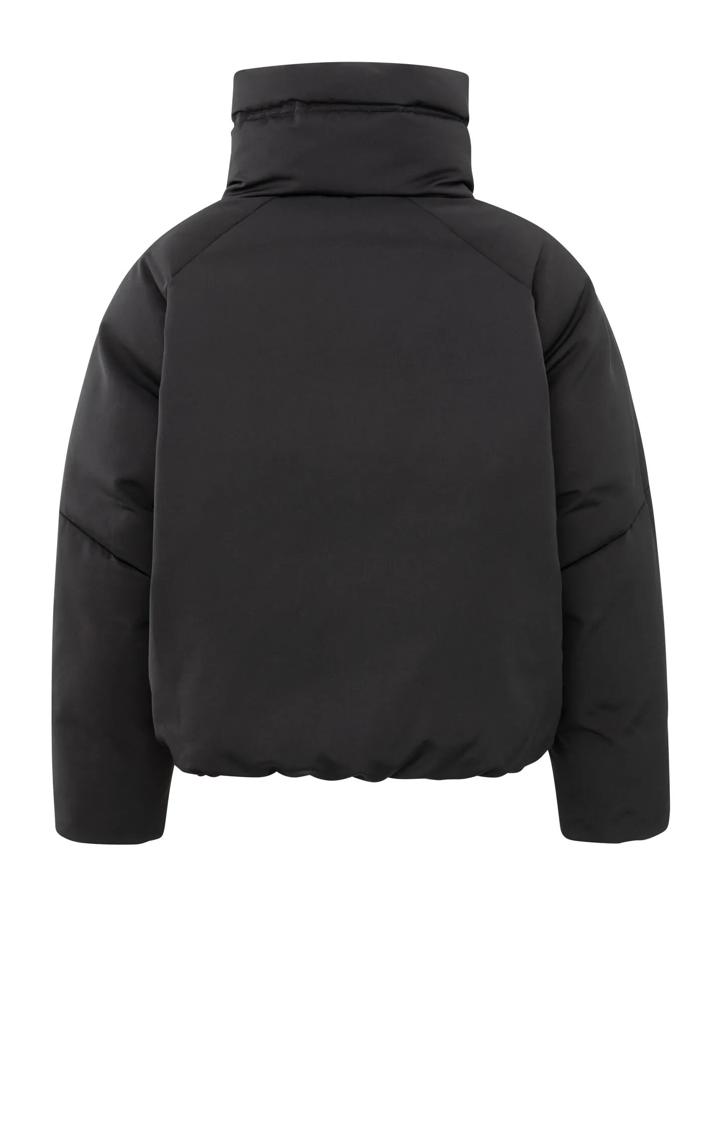 Cropped oversized puffer jacket with high collar and pockets