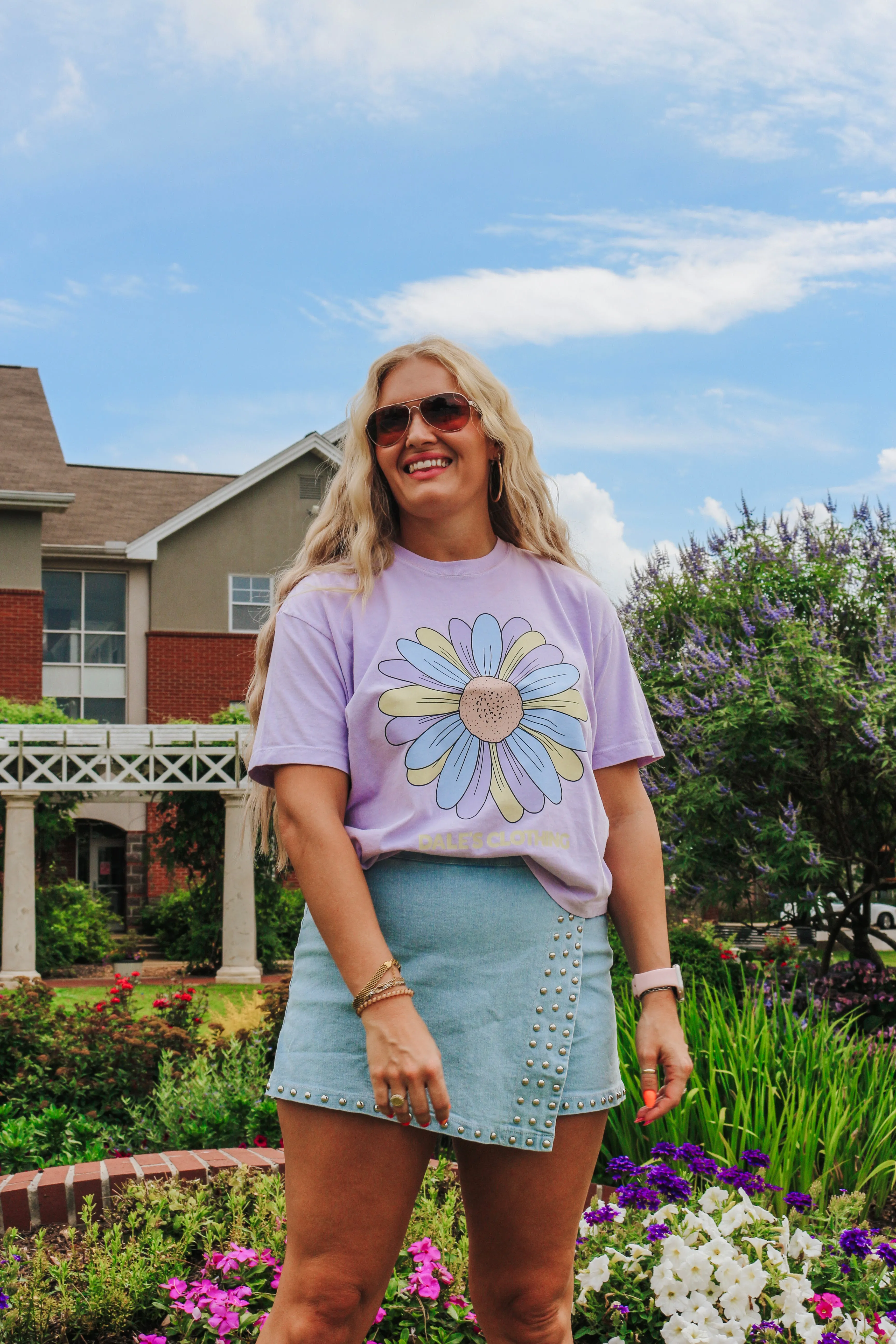 Daisy Dales Purple Crop Tee