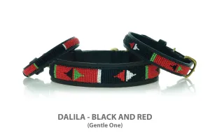 DALILA BLACK AND RED (Gentle One) Maasai Beaded Collars and Leashes