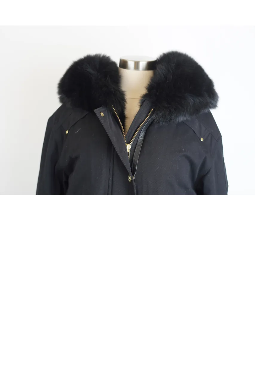 Down Filled Zipper Fur Lining Parka