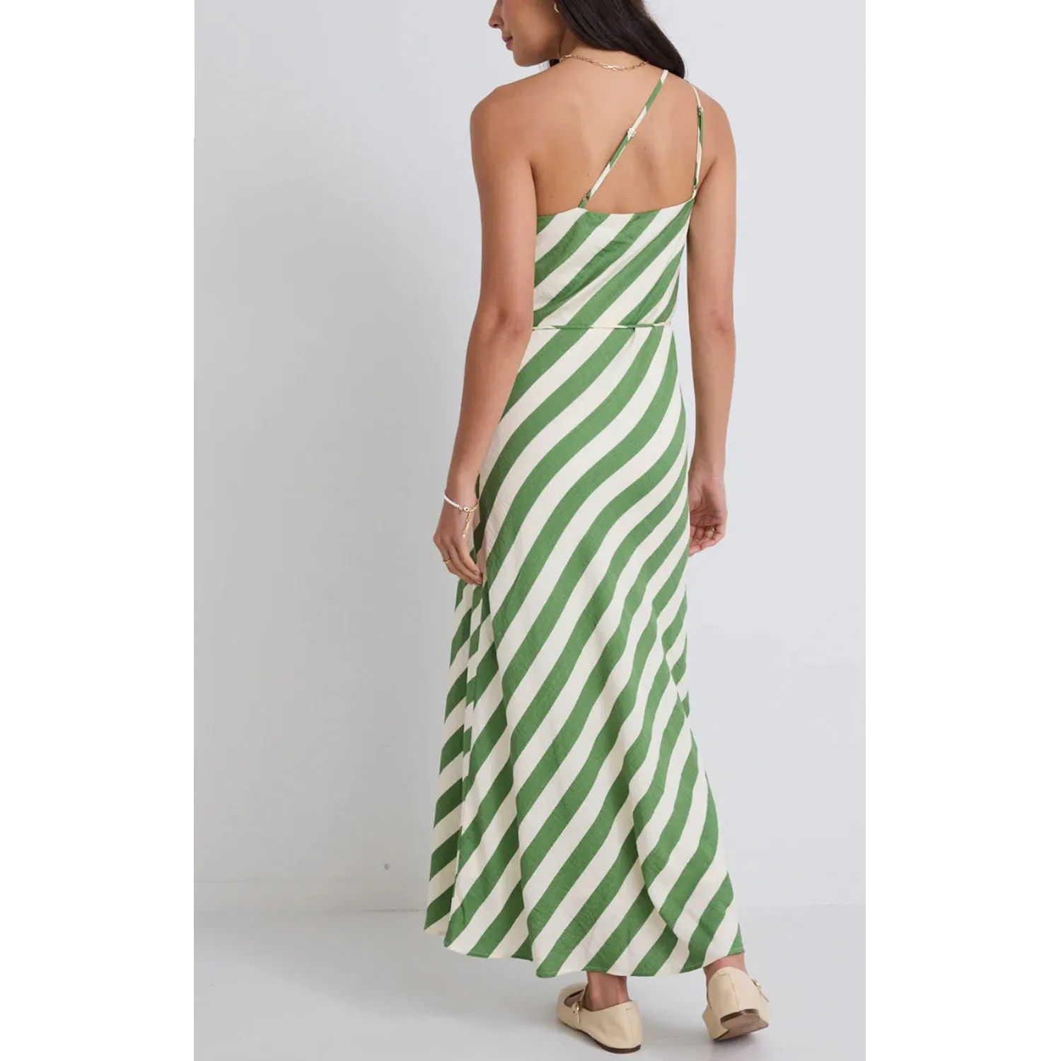 Dress Fame One Shoulder - Apple Stripe