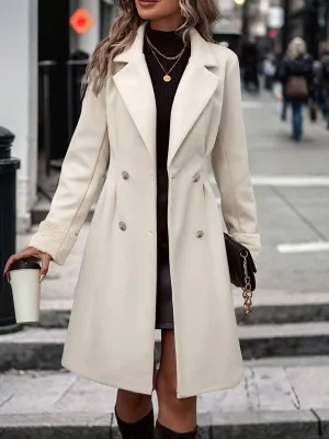 Elegant Double-Breasted Wool Blend Overcoat