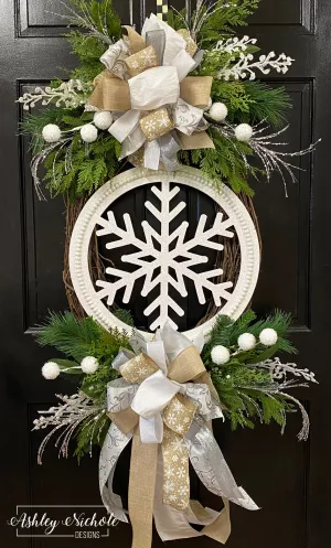 Elegant Snowflake WINTER Wreath (OVERSIZED)