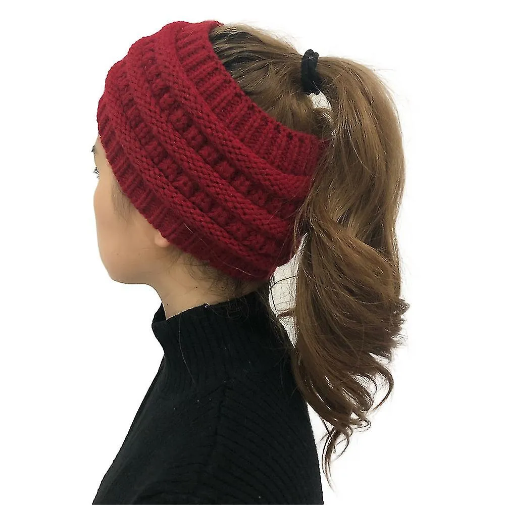 Fancydresswale Knitted Wool Headband for Women Cozy Soft & Stylish Winter Accessory Head Cover Claret