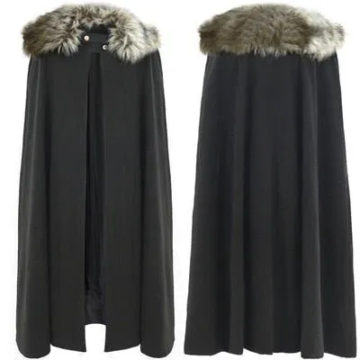 Faux Fur Collar Viking Cloak