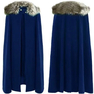 Faux Fur Collar Viking Cloak