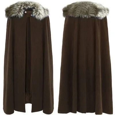 Faux Fur Collar Viking Cloak