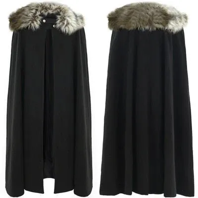 Faux Fur Collar Viking Cloak