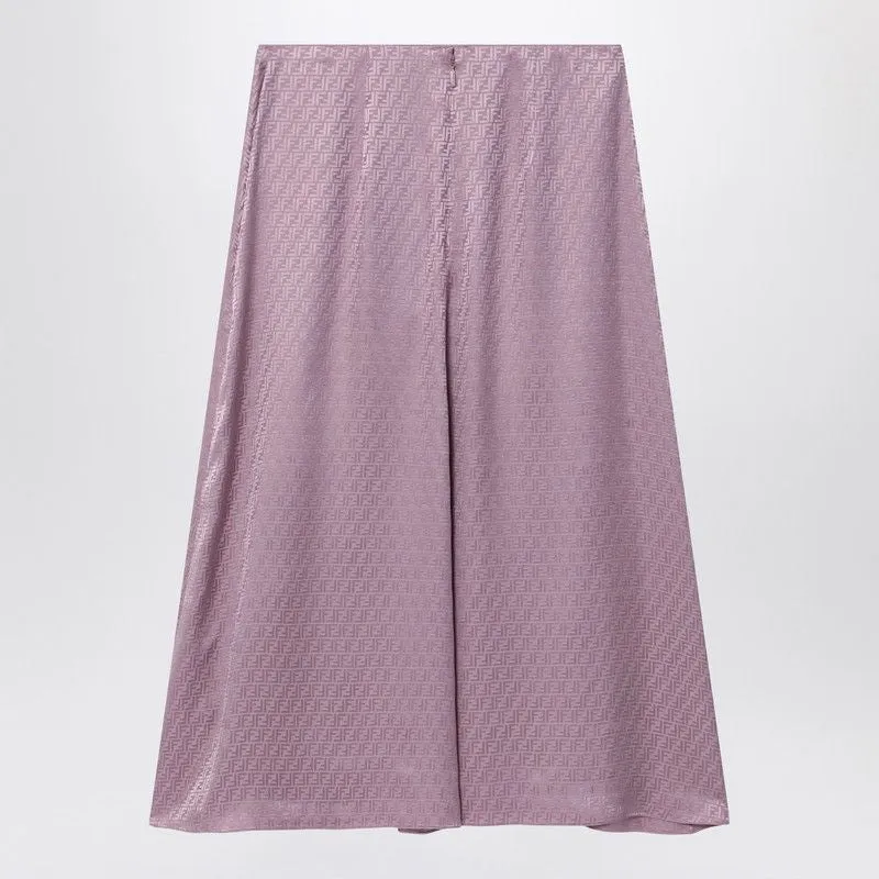 FENDI Silk Jacquard Skirt with High Waist and Flared Silhouette