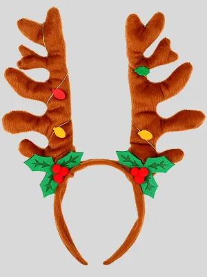 Girls Jingle Bell Rock Reindeer Antlers Headband