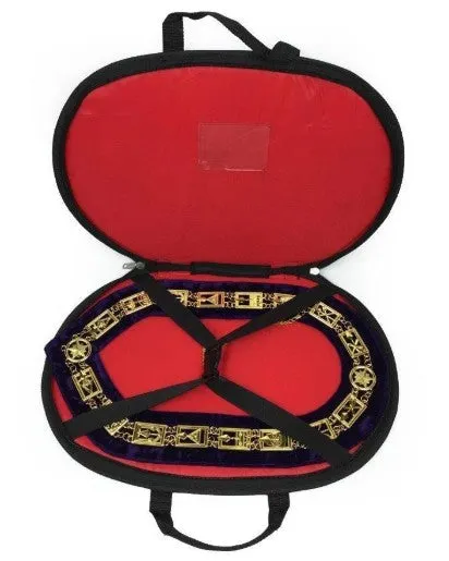 Grand Lodge - Rhinestones Chain Collar - Gold/Silver on Purple Velvet