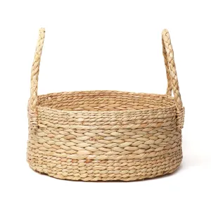 Habere India-All the Cultures Fabricating India Round Wicker Basket|Cane or Bamboo Basket Tray Online|Gift Hamper Basket|Wardrobe Basket|Bathroom Organizer Basket (Beige, Medium, 25.4 x 12.7 CM)