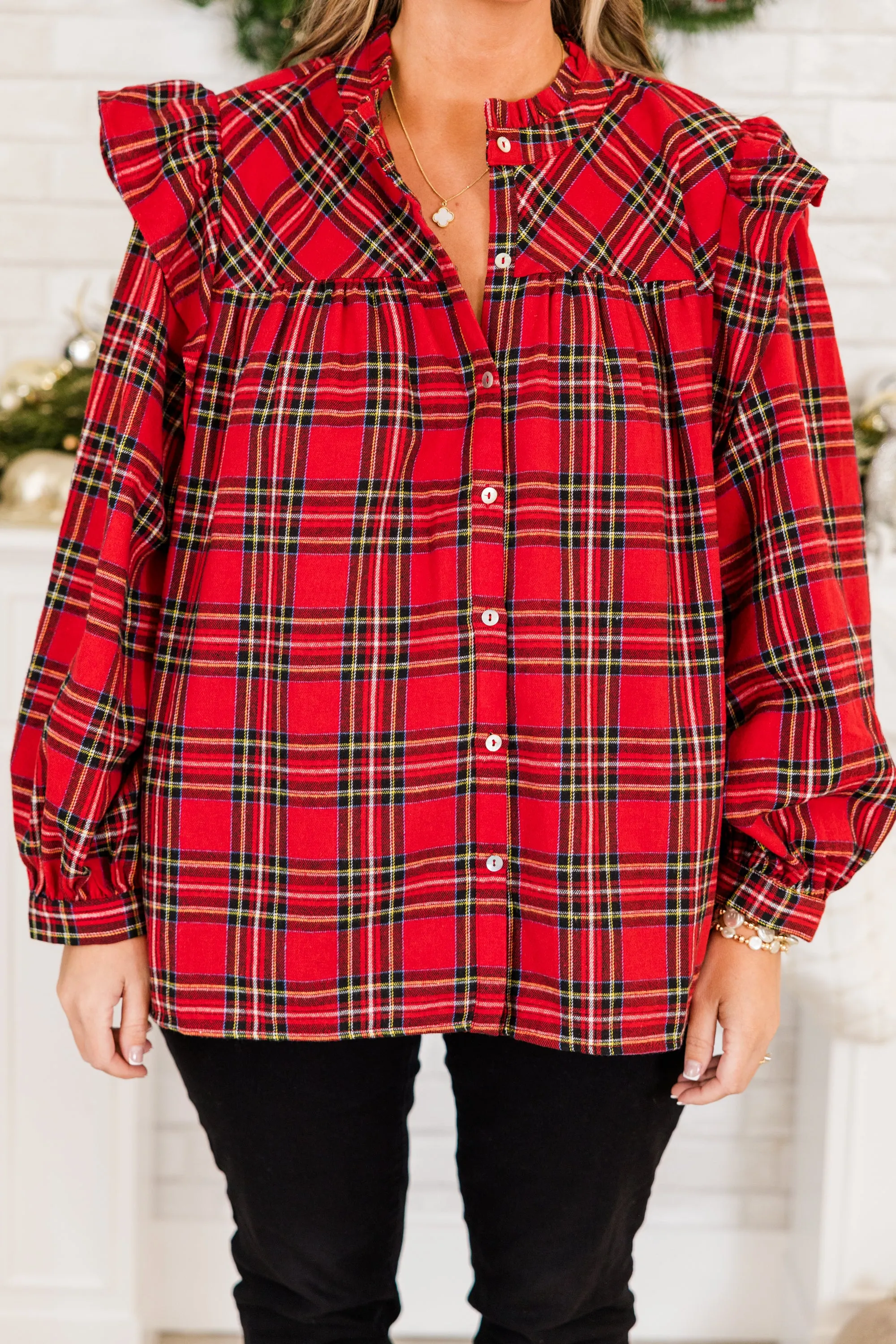 Happy And Merry Blouse, Red