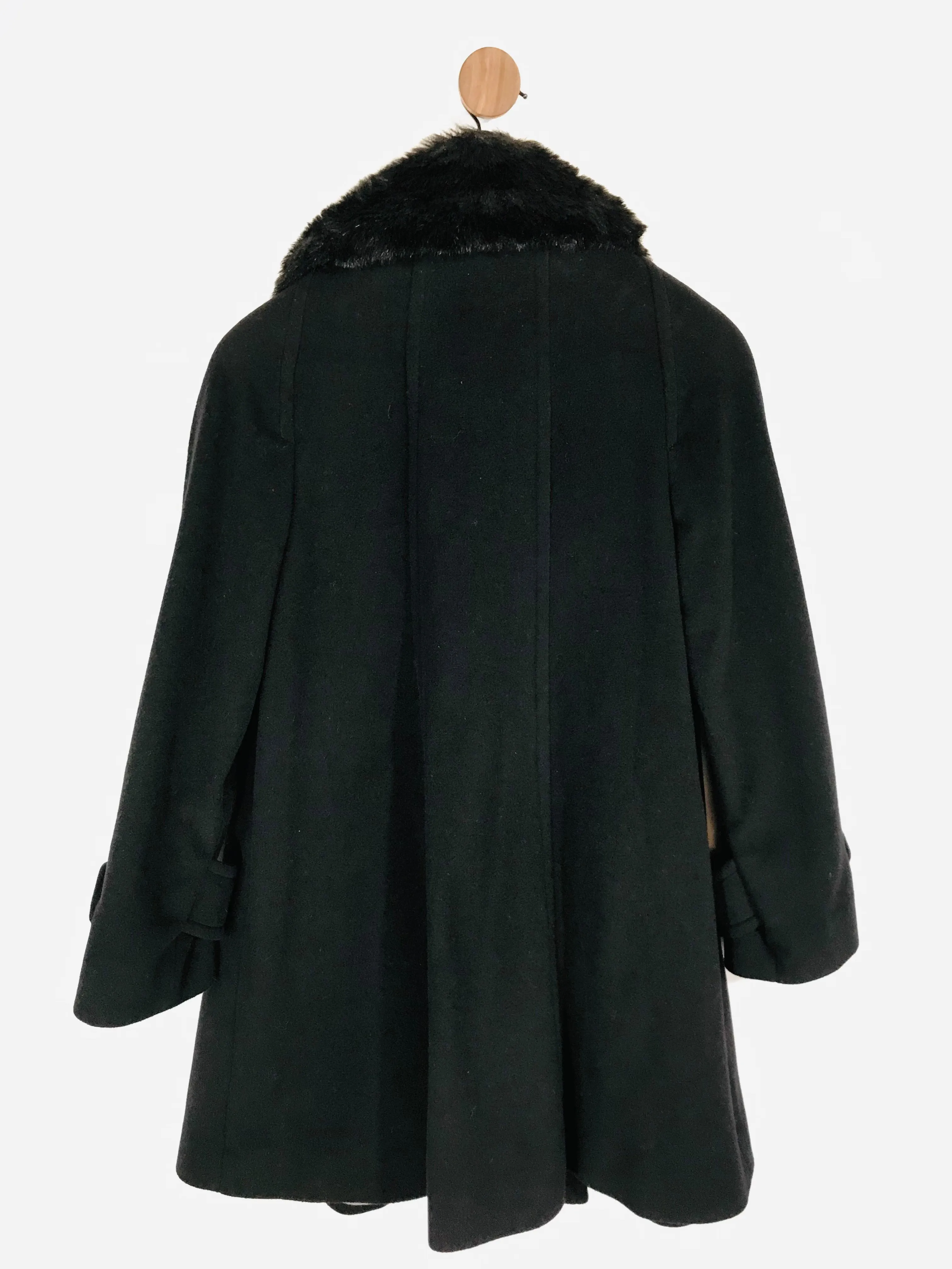 Jacques Vert Women's Wool Overcoat Coat | UK10 | Black