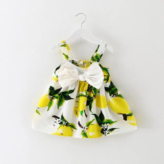 Lemon Print Baby Girls Slip Dress