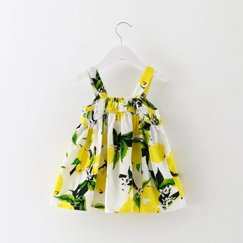 Lemon Print Baby Girls Slip Dress