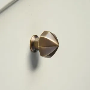 Light Antique Brass Pointed Octagonal Cabinet Knob