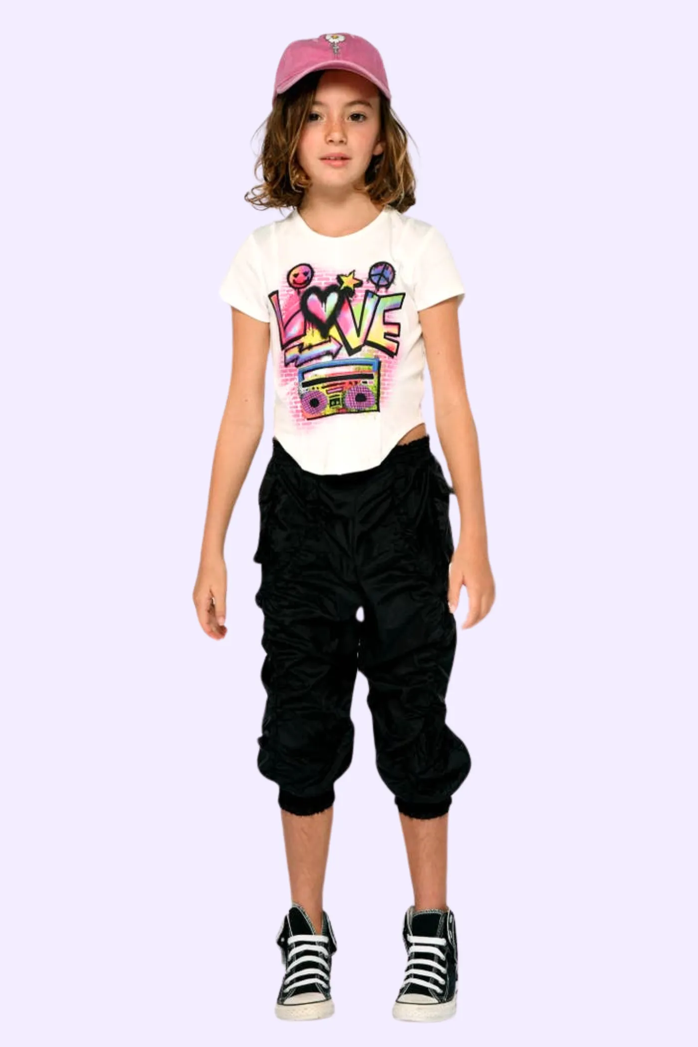 Little l Big Tween Girls Love Graphic Boom Box Top