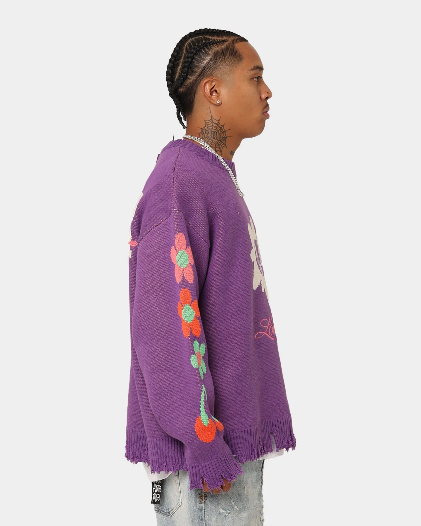 Loiter Flower Boi Knit Sweater Lilac