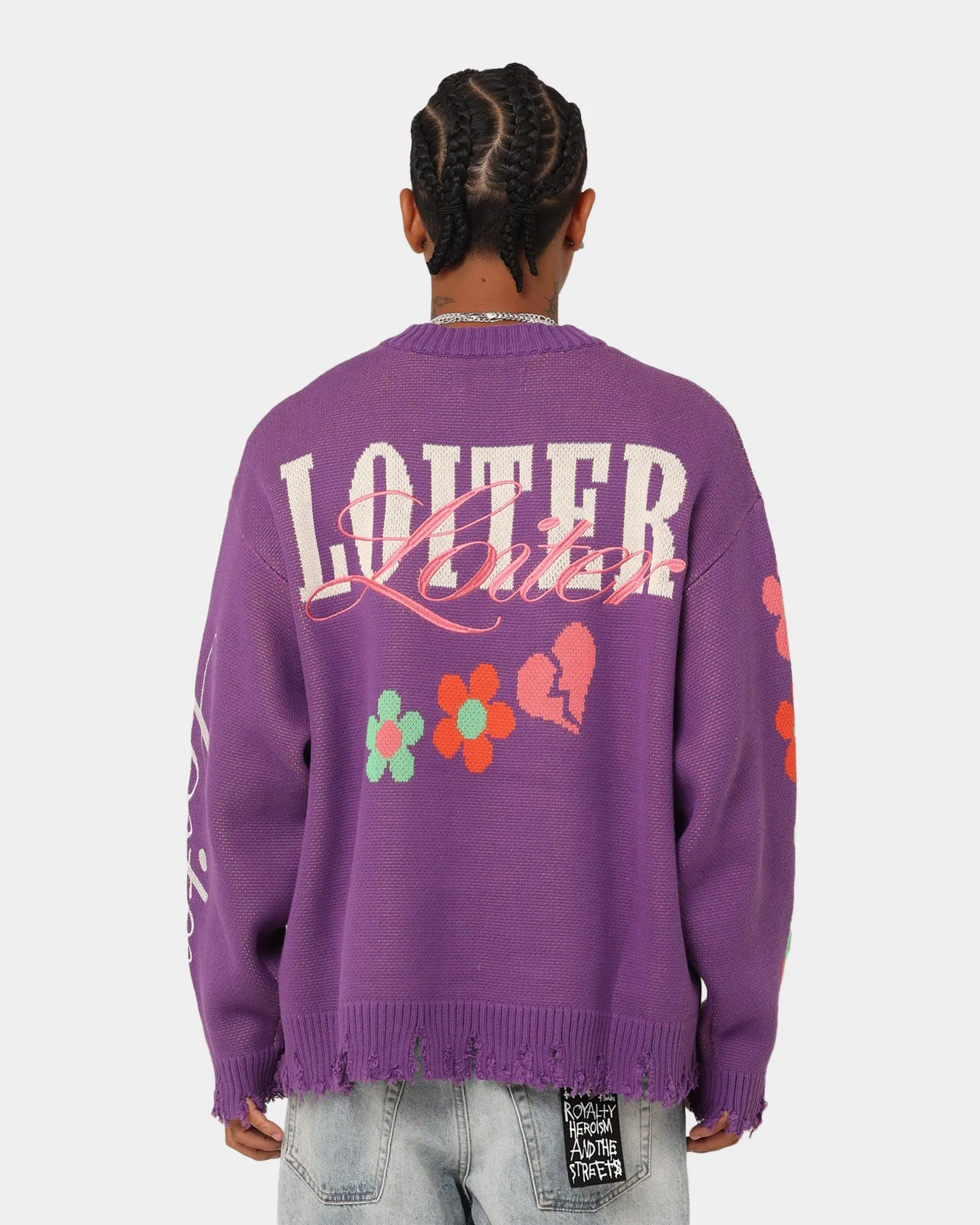 Loiter Flower Boi Knit Sweater Lilac