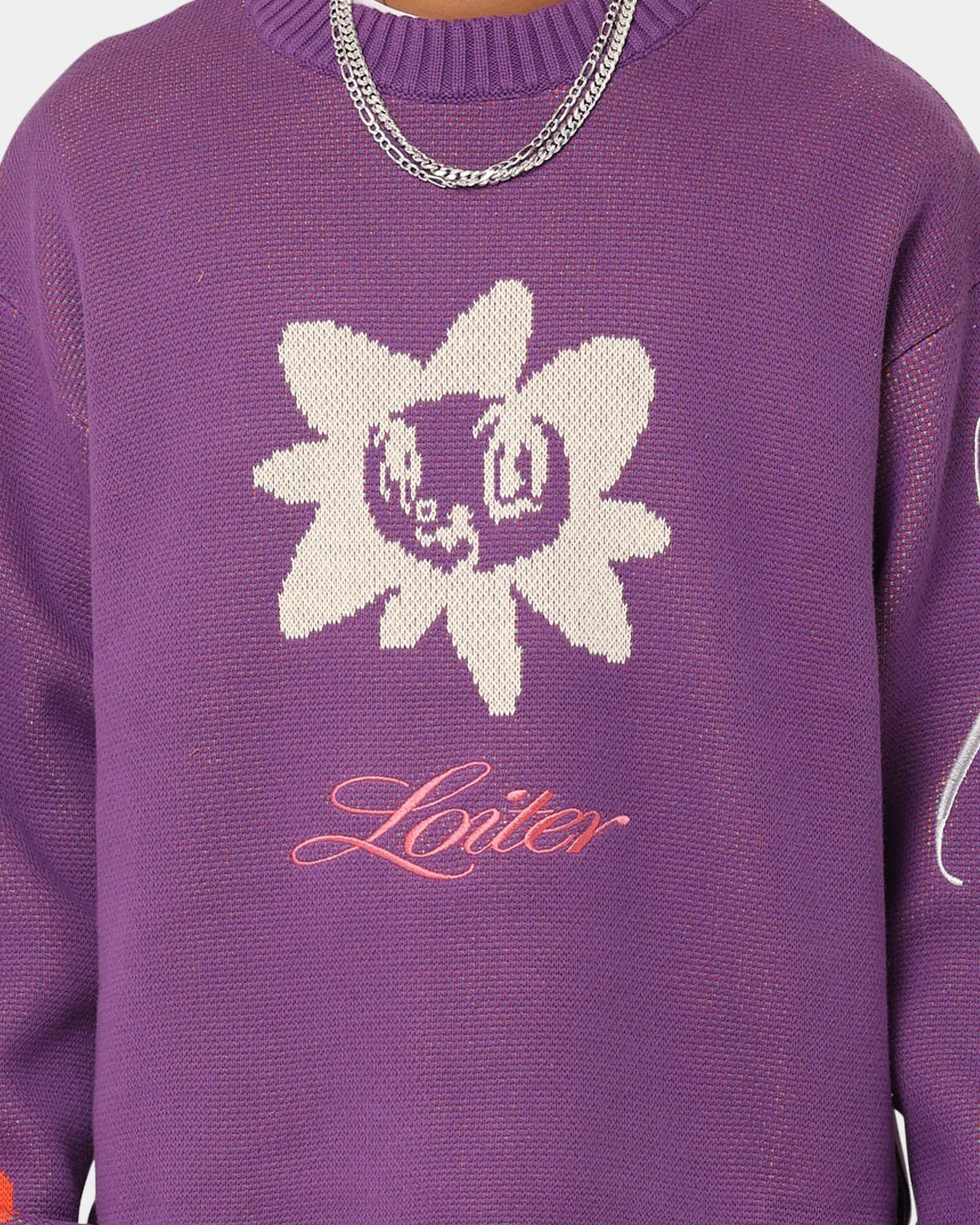 Loiter Flower Boi Knit Sweater Lilac